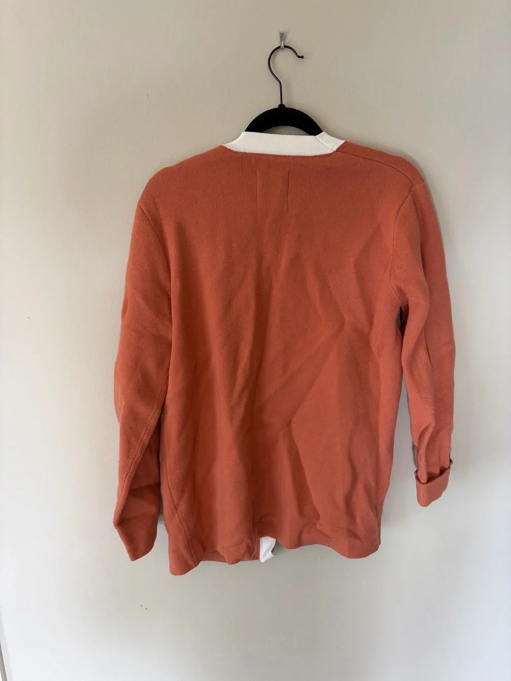 Sandro Rust and White Trim Knit Cardigan - Picture 4 of 4